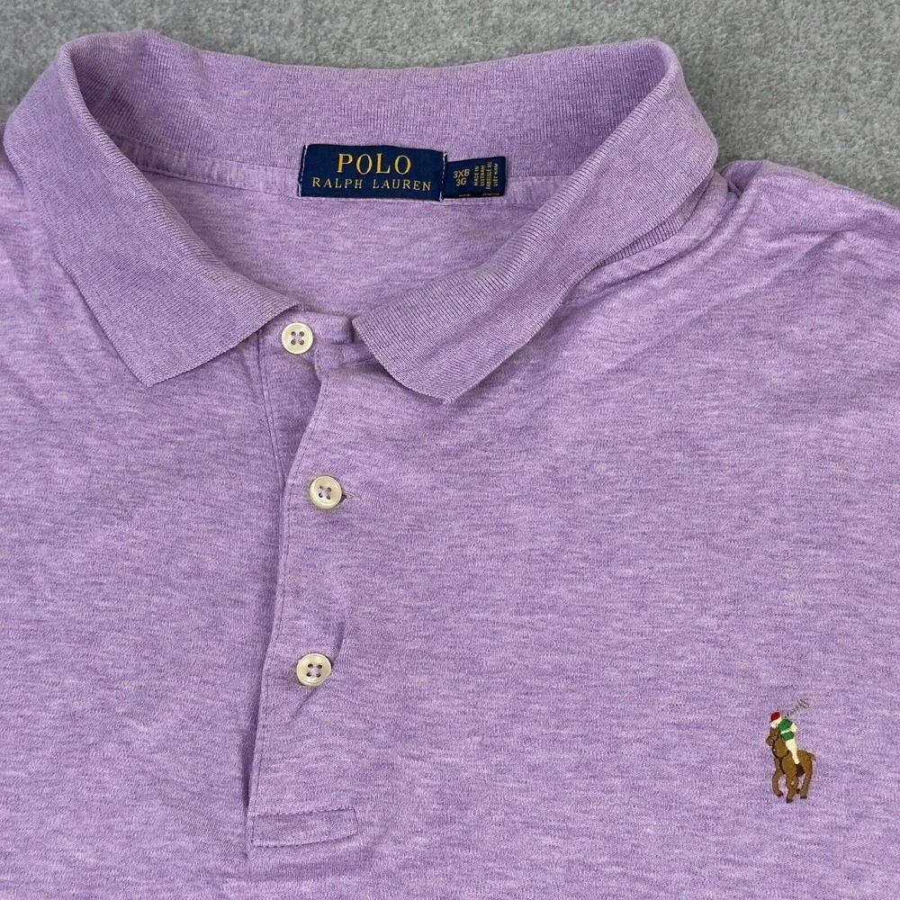 Polo Ralph Lauren Soft Touch Polo‎ Shirt Purple Flesh Pony Preppy Men's Size 3XB